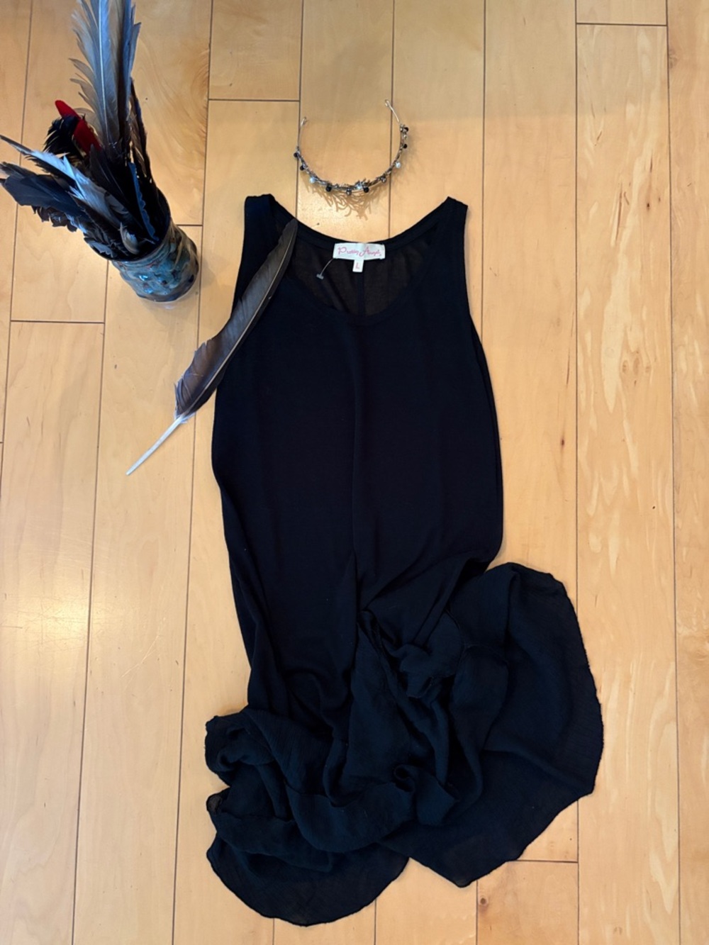 Goth  Black Pretty Angel Tank Whimsygoth Dress Lg